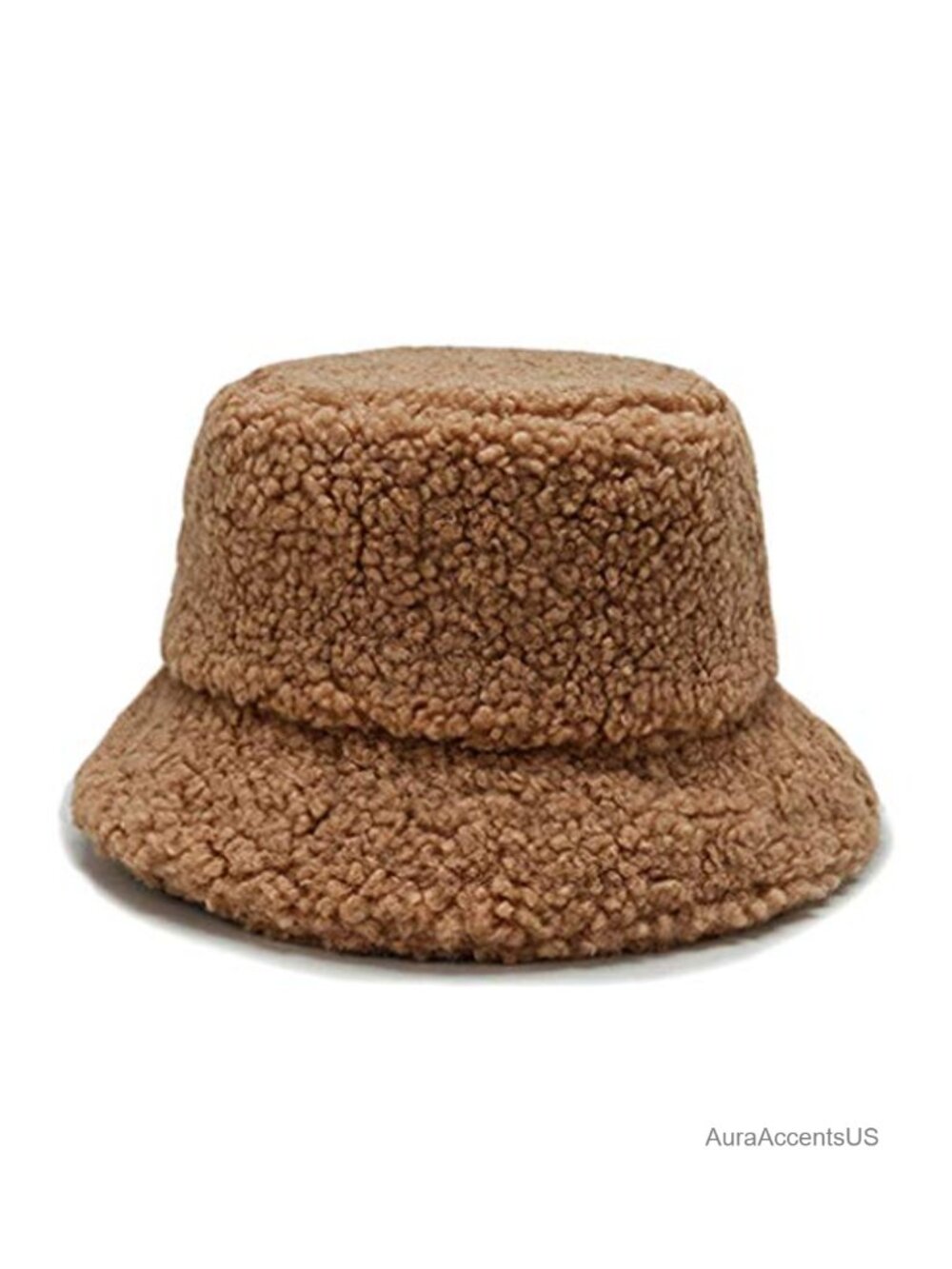 Faux Fur Shearling Bucket Hat Winter Warm Fisherman Cap